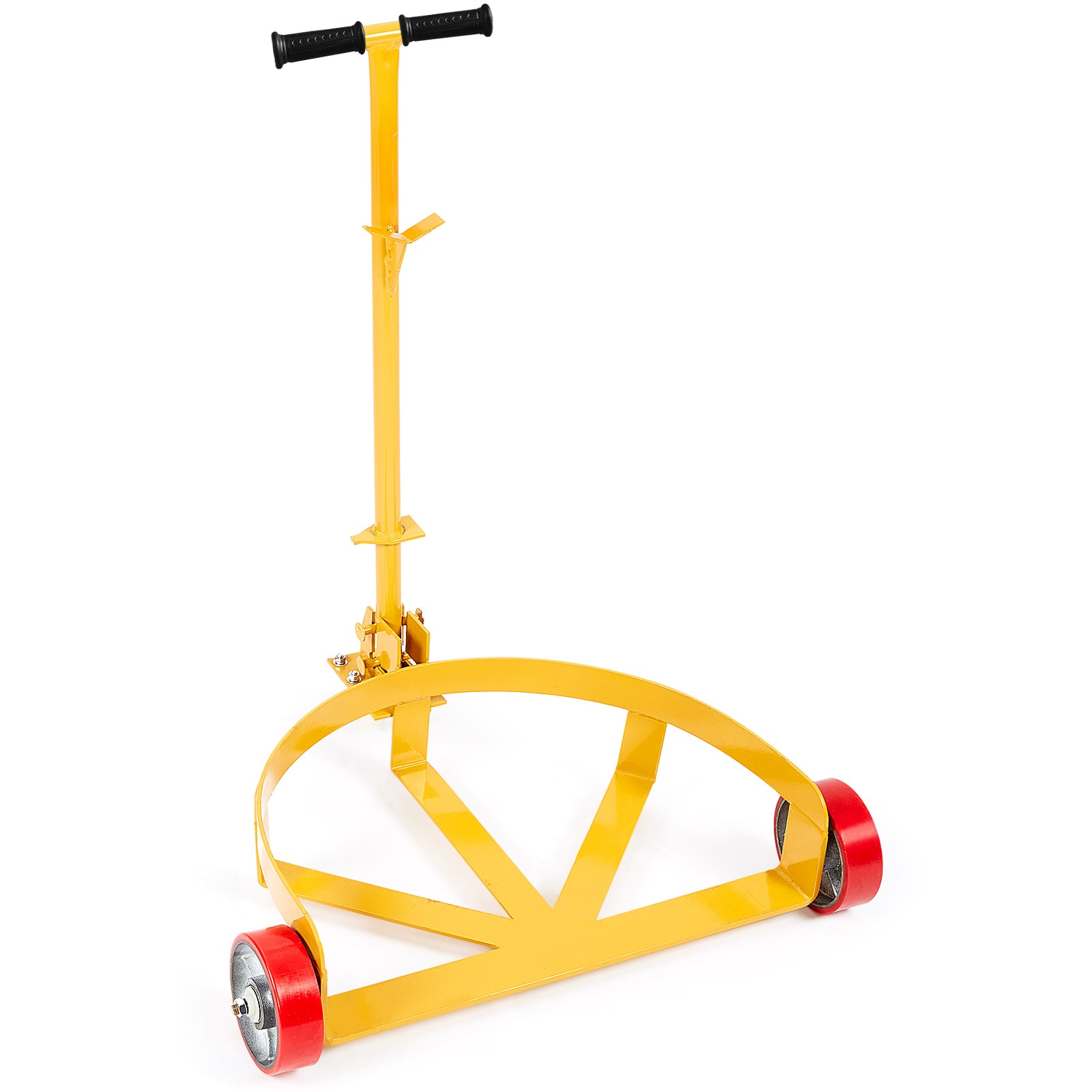 55 Gallon Drum Dolly, 1200 Lbs Load Capacity, Barrel Dolly Cart Drum Caddy Round Dolly Steel Low Profile, Heavy Duty Steel Frame With Adjustable Handle 3 Wheels, For Workshop Factory Warehouse_voghion.com